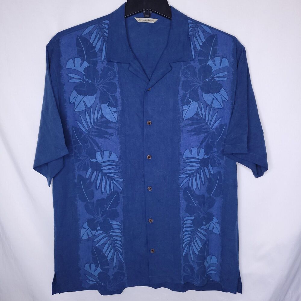 Tommy Bahama Blue Floral Hawaiian Button-Down Shirt